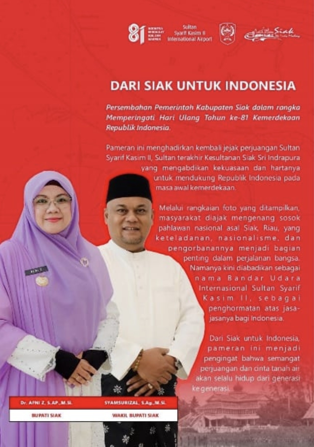 Kejayaan Kerajaan Siak Hadir di Bandara SSK II, Jadi Etalase Sejarah di Gerbang Riau